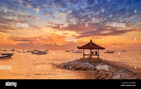 Bali Indonesia Sanur Beach At Sunrise Stock Photo Alamy