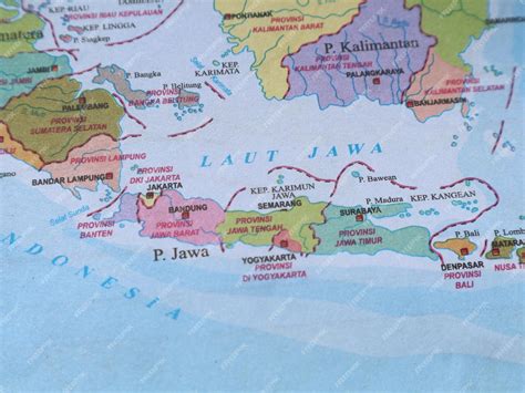 Premium Photo | Map of Java the most populous island in Indonesia