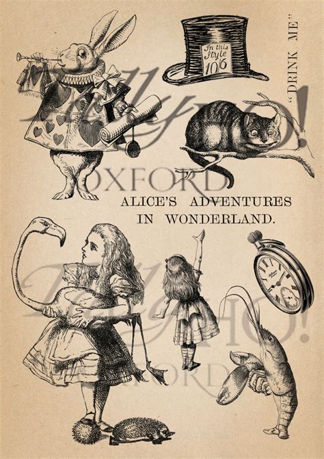 11x Alice in Wonderland illustrations in this lovely