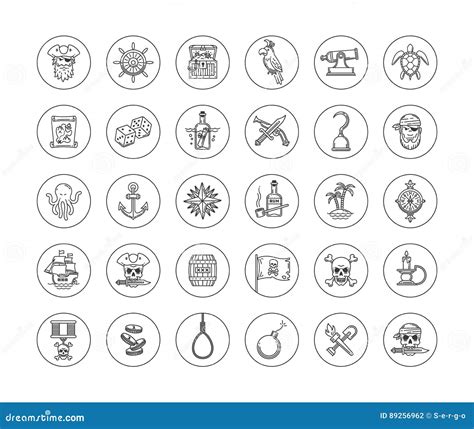 Pirate icon set stock vector. Illustration of beard, cartoon - 89256962