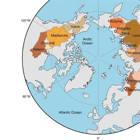 Map Of The Pan Arctic Region With The Major Basins Included In This