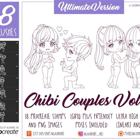 Chibi Base Procreate Female Figures Stamps Brushes For Etsy