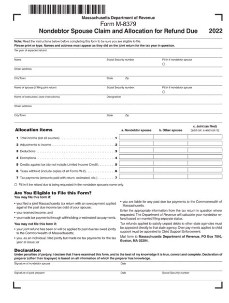 Form M 8379 2022 Fill Out Sign Online And Download Printable Pdf Massachusetts