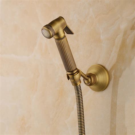 YANKSMART Antique Brass Bidet Faucets Wall Mounted Bathroom Shower ...