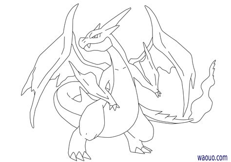 Coloriage Pokemon Dracaufeu Coloriage Mega Dracaufeu X Pokemon A