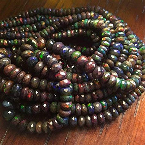 Natural Ethiopian Black Opal Beads 5 7mm Loose Stone Beads Etsy