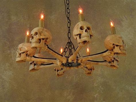 Wagon Wheel Skull Chandelier Haunted House Lighting The Horror Dome