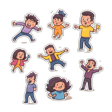 Conjunto De Dibujos Animados Muestra Gente Feliz De Dibujos Animados Riendo Vector Png Dibujos