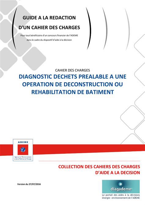 Pdf Cahier Des Charges Diagnostic Dechets Prealable A Dokumen Tips