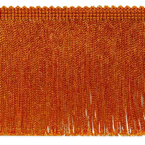 Snapklik Trims By The Yard Metallic Chainette Fringe Trim Orange