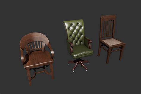 Pbr Chairs 3d Furniture Unity Asset Store