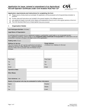 Fillable Online CAA Form 24137 01 Application For Issue Renewal Or