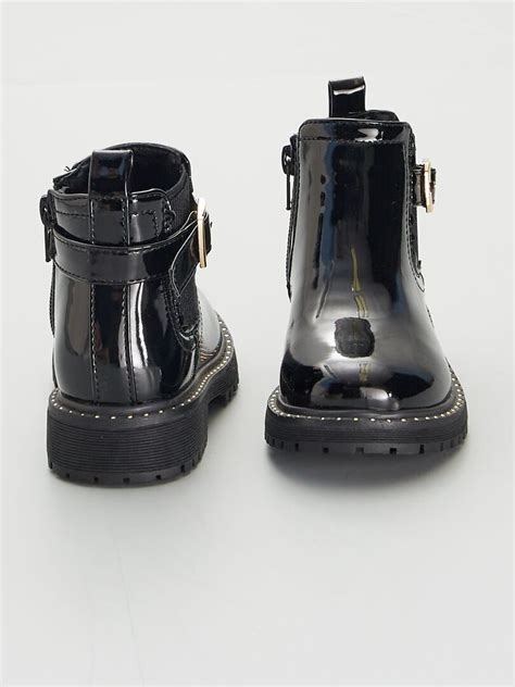 Boots Vernis Type Chelsea Noir Kiabi