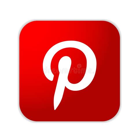 Pinterest Logo Icon in Red Social Media Icon Element Vector on White ...