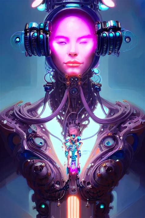 Portrait Biomechanical Bioluminescent Queen Stable Diffusion Openart