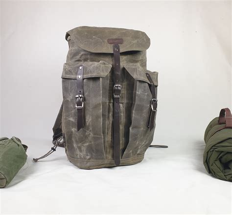 Waxed Canvas Backpack The Bushcrafter L Pack Heavy Duty Etsy