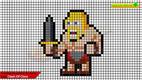 Clash Of Clans Hama Pattern Clash Royale Barbarian Hama Pattern