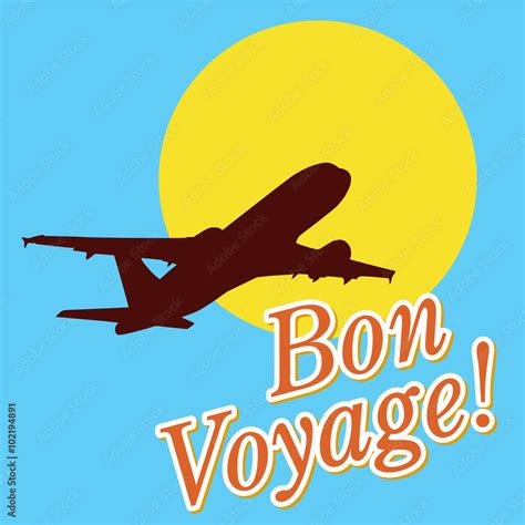 Icono Plano Bon Voyage Con Avion 1 Stock Vector Adobe Stock