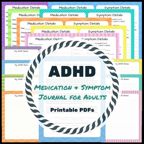 ADHD Medication & Symptom Journal | Adult ADHD | Medication Log