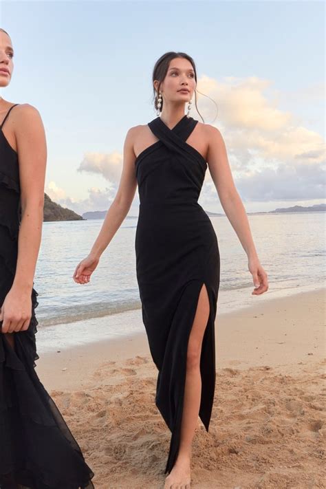 Sexy Black Maxi Dress Halter Maxi Dress Backless Maxi Dress Lulus