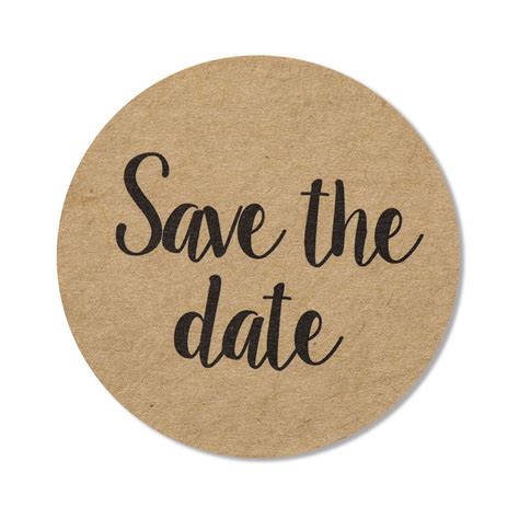 80 Pack 2” Kraft Save The Date Stickers Rustic Save The Date Labels