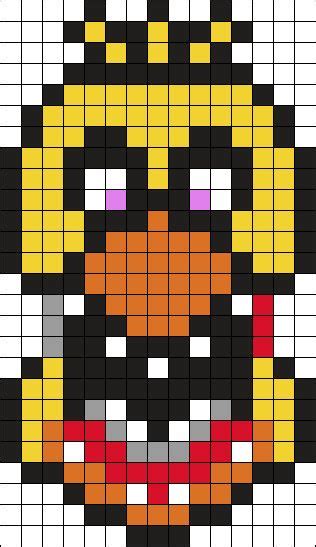 Withered Chica Fnaf2 15 X 26 Kandi Pattern Pixel Art Pattern Pixel