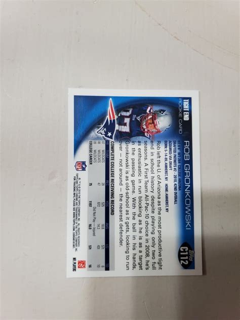 2010 Topps Chrome C112 Rob Gronkowski Rc Ebay