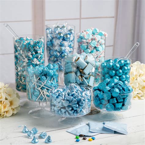 Light Blue Wrapped Candy Buffet - JustCandy.com