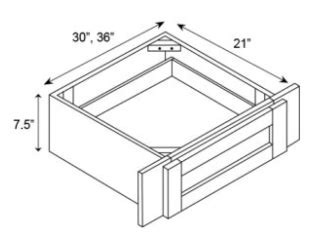 Liberty Shaker White Vanity Knee Drawer Base X X The