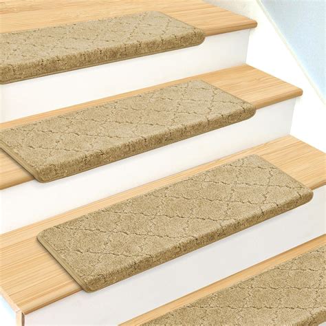 Smilool Bullnose Carpet Stair Treads Non Slip For Wooden Steps Indoor