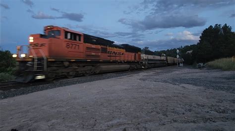 BNSF 8771 Leads A NB Empty Mega Coal Train With An Executive An H2