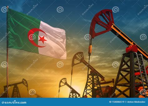 Algeria Oil Industry Concept. Industrial Illustration - Algeria Flag ...