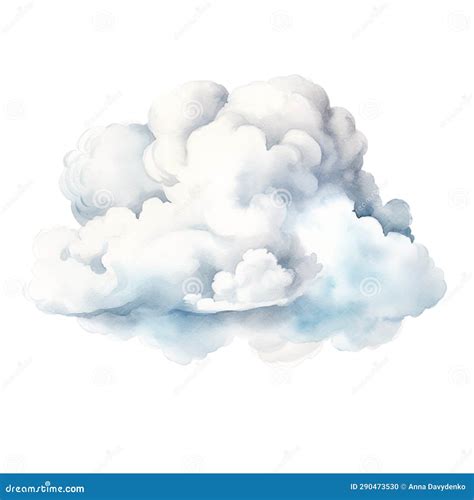 Fluffy Grey Watercolor Cloud Stock Illustrations – 39 Fluffy Grey Watercolor Cloud Stock ...