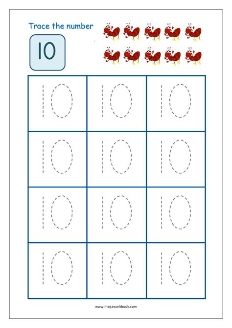 Trace Numbers 1 To 10 Worksheet