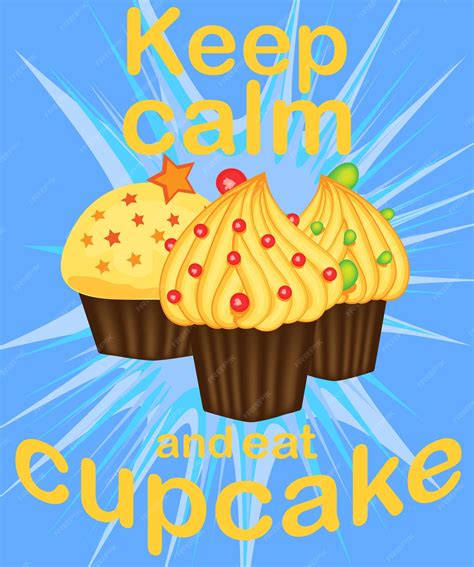 Premium Vector Decorative Card With Cupcakes And Positive Quote Keep