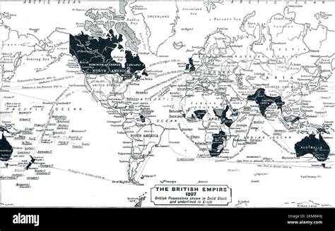 British Empire map from 1897 Queen Victoria reign Stock Photo - Alamy