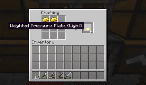 How to Make Weighted Pressure Plate (Light): Minecraft Recipe