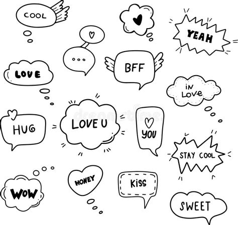 Speech Bubbles Words Hand Drawn Stock Illustrations 596 Speech