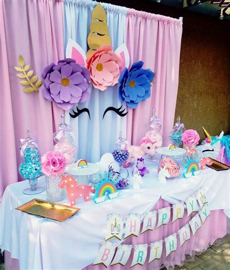 Unicorn Birthday Party Ideas Photo 1 Of 13 Rainbow Unicorn Birthday