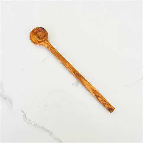 Olive Wood Long Handled Ice Tea Cocktail Spoon Naturally Med