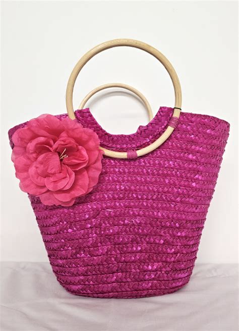 Superbia Flower Raffia Tote Bag Suzanne Charles