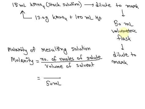 Solved A Stock Solution Of Potassium Permanganate Kmno Was Prepared