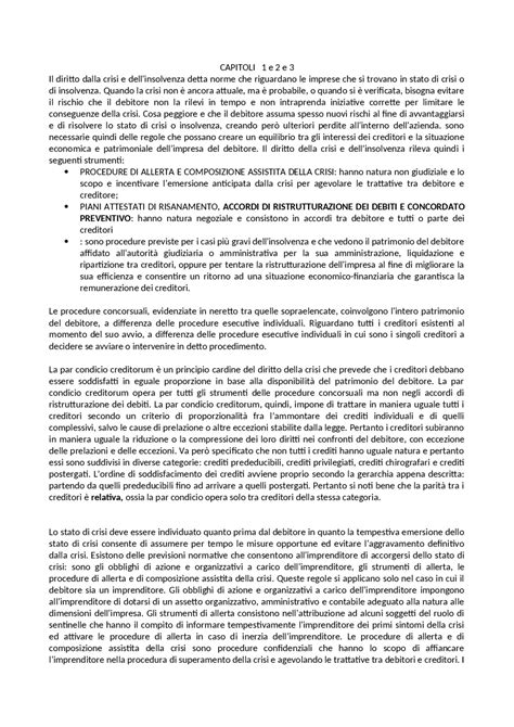 Equilibrio Tra Creditori E Insolvenza Parit Creditorum Accordi E