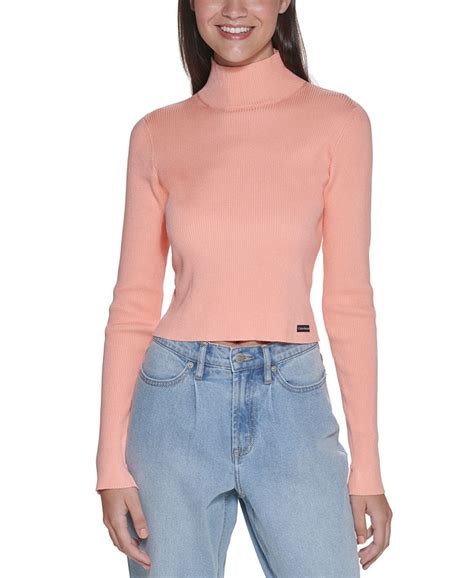 Calvin Klein Jeans Ribbed Mock Neck Sweater Macys