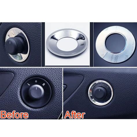 Stainless Steel Car Rearview Rear View Mirror Button Switch Adjust