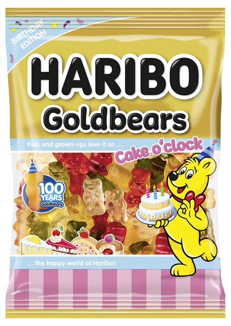 Haribo New Limited Edition Birthday Flavours Goldbears Cake Oclock