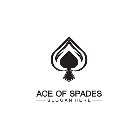 Flat Ace Of Spades Logo For Web And Mobile Vector Club Euchre Shape