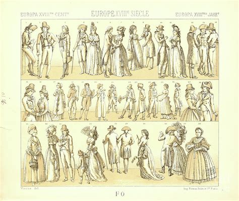 18th Century French fashion r2 Drawing by Historic illustrations - Fine ...