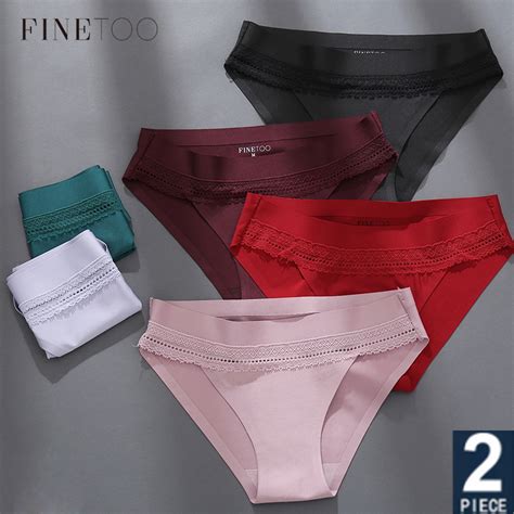 Finetoo Woman Lace Sexy Panties Ice Silk Women Underwear Seamless Low