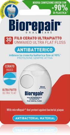 Biorepair Dental Floss Non Waxed Ultra Flat Unwaxed Dental Floss For